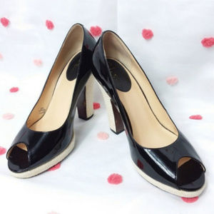 Cole Haan Heel Peep Toe Patent Leather Rop…